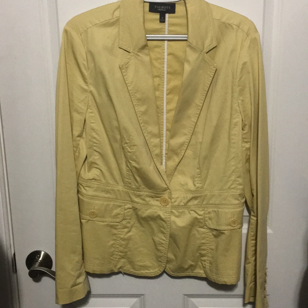 Talbots yellow stretch jacket, size 12